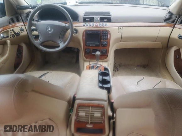 2002 Mercedes-Benz S-Class 4.3L with VIN WDBNG70JX2A310929, listed as a Copart auction lot 79703214 with 0 mi miles and Salvage Title. Bid and sale history available at carsss.com. Image 8.