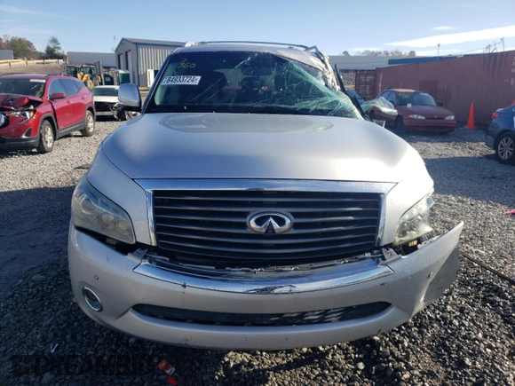 2012 Infiniti QX56 8-passenger with VIN JN8AZ2ND0C9716452, listed as a Copart auction lot 84933724 with 127,884 mi miles and Salvage Title. Bid and sale history available at carsss.com. Image 5.