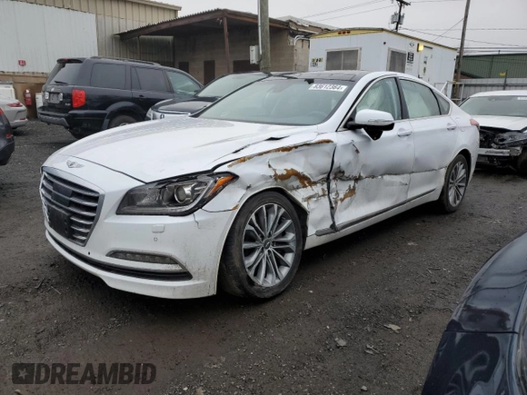 2017 Genesis G80 3.8L with VIN KMHGN4JE0HU184356, listed as a Copart auction lot 83612364 with 115,558 mi miles and Salvage Title. Bid and sale history available at DreamBid. Image 1.