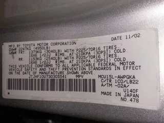 2003 Lexus RX 300 with VIN JTJHF10U730305541, listed as a IAAI auction lot 41587938 with 187,429 mi miles. Bid and sale history available at carsss.com. Image 9.