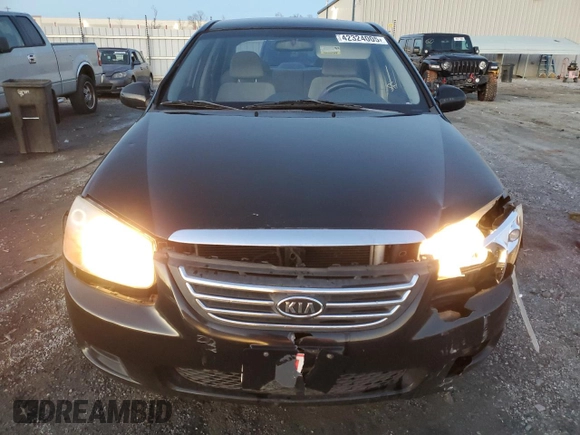2008 Kia Spectra EX with VIN KNAFE121185551816, listed as a Copart auction lot 42324005 with 159,476 mi miles and Salvage title. Bid and sale history available at DreamBid. Image 5.