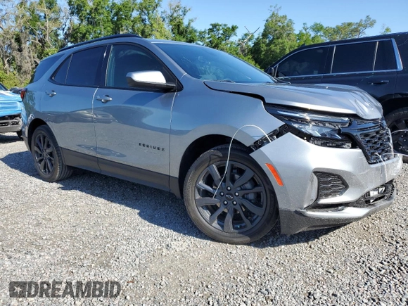 2024 Chevrolet Equinox RS with VIN 3GNAXMEG9RS122480, listed as a Copart auction lot 52601065 with 7,282 mi miles and Salvage Title. Bid and sale history available at DreamBid. Image 4.