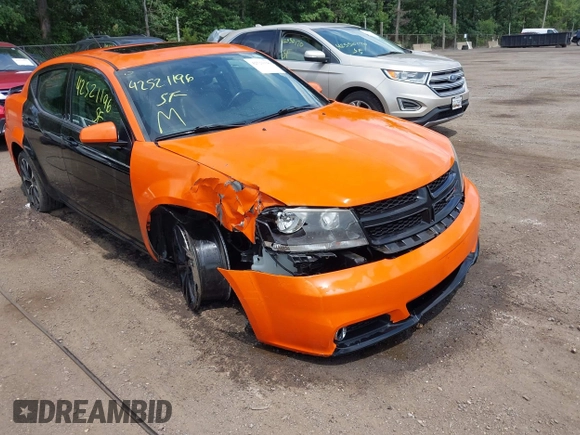 2014 Dodge Avenger SXT with VIN 1C3CDZCB7EN237635, listed as a IAAI auction lot 42521196 with 126,879 mi miles and . Bid and sale history available at DreamBid. Image 6.
