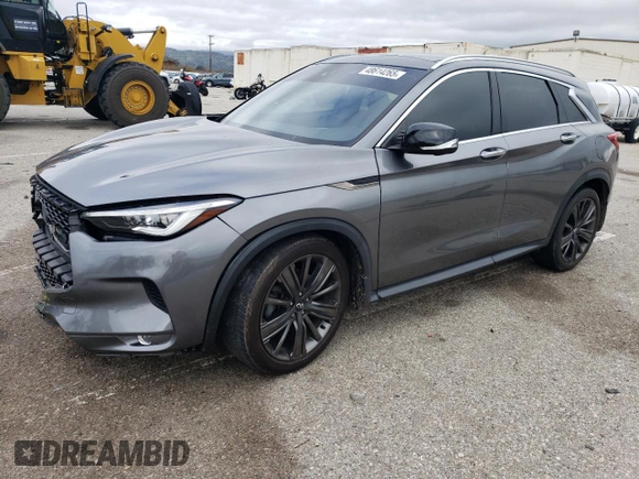 2020 Infiniti QX50 Essential z VIN 3PCAJ5M16LF113796, wystawiony jako Copart lot #48614265 z przebiegiem Nie podano mil oraz Szkoda całkowita • Salvage title. Historia ofert i sprzedaży dostępna na DreamBid. Obrazek 1.
