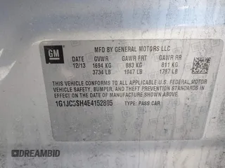 2014 Chevrolet Sonic LT с VIN 1G1JC5SH4E4152805, выставлен на аукционе IAAI как лот 41923555 с пробегом 180 068 миль миль и . История ставок и продаж доступна на DreamBid. Изображение 9.
