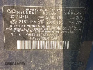 2015 Hyundai Elantra SE с VIN KMHDH4AE6FU350967, выставлен на аукционе IAAI как лот 42390152 с пробегом 92 181 миль миль и . История ставок и продаж доступна на DreamBid. Изображение 9.