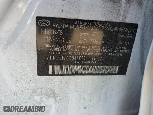 2018 Hyundai Elantra SEL z VIN 5NPD84LF7JH335522, wystawiony jako Copart lot #80046514 z przebiegiem 79 652 mil mil oraz Szkoda całkowita • Salvage title. Historia ofert i sprzedaży dostępna na DreamBid. Obrazek 12.