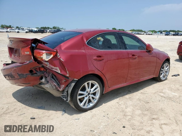 2006 Lexus IS 350 with VIN JTHBE262862006381, listed as a Copart auction lot 55976515 with Not provided miles and Salvage title. Bid and sale history available at DreamBid. Image 3.