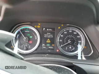 2022 Hyundai Sonata Hybrid Blue with VIN KMHL24JJXNA048348, listed as a Copart auction lot 65349624 with 14,379 mi miles and Salvage Title. Bid and sale history available at carsss.com. Image 9.