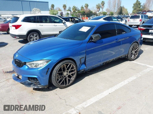 2015 BMW 4 Series 435i with VIN WBA3R1C50FF774588, listed as a IAAI auction lot 42001394 with 96,400 mi miles and . Bid and sale history available at carsss.com. Image 18.