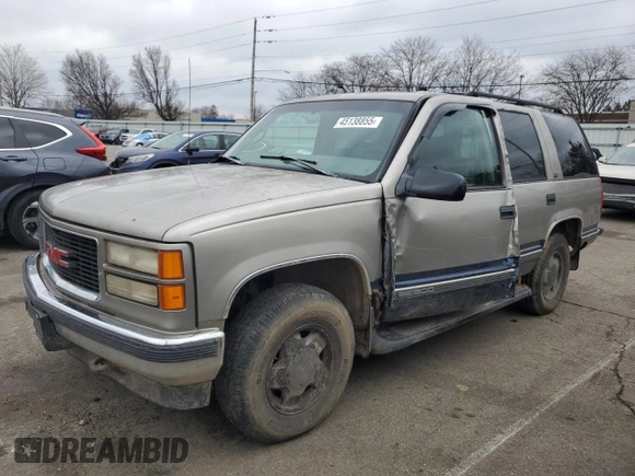 1998 GMC Yukon with VIN 1GKEK13R0WJ728697, listed as a Copart auction lot 45138855 with 283,616 mi miles and Salvage Title. Bid and sale history available at carsss.com. Image 1.
