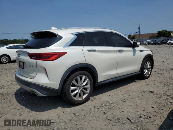 2019 Infiniti QX50 Essential with VIN 3PCAJ5M3XKF117589, listed as a Copart auction lot 58156705 with 59,554 mi miles and Salvage title. Bid and sale history available at DreamBid. Image 3.