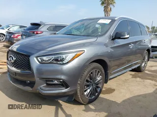 2020 Infiniti QX60 Luxe with VIN 5N1DL0MN2LC527549, listed as a IAAI auction lot 42408763 with 56,371 mi miles and . Bid and sale history available at DreamBid. Image 2.
