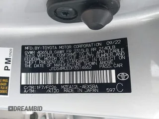 2023 Toyota Corolla SE with VIN JTDS4MCE0P3514662, listed as a IAAI auction lot 41878857 with 52,674 mi miles and . Bid and sale history available at DreamBid. Image 9.