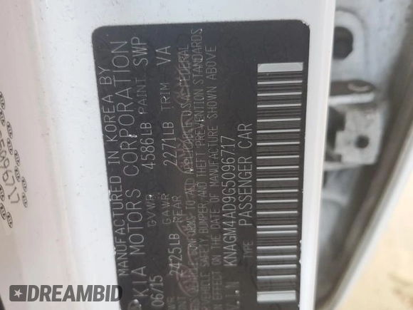 2016 Kia Optima with VIN KNAGM4AD9G5096717, listed as a Copart auction lot 62293705 with 69,296 mi miles and Salvage title. Bid and sale history available at DreamBid. Image 13.