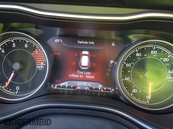2019 Jeep Cherokee Trailhawk Elite with VIN 1C4PJMBX9KD369142, listed as a IAAI auction lot 41337108 with 66,780 mi miles. Bid and sale history available at carsss.com. Image 7.