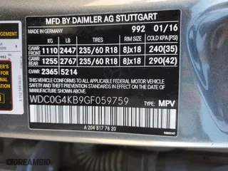 2016 Mercedes-Benz GLC with VIN WDC0G4KB9GF059759, listed as a Copart auction lot 46362415 with 25,487 mi miles and Salvage Title. Bid and sale history available at carsss.com. Image 13.
