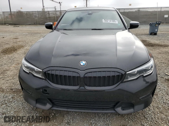 2022 BMW 3 Series 330i with VIN 3MW5R1J06N8C45380, listed as a Copart auction lot 50214105 with 49,995 mi miles and Salvage Title. Bid and sale history available at carsss.com. Image 5.