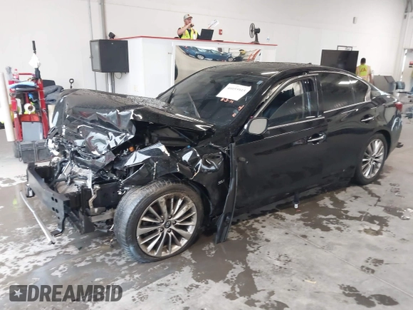 2019 Infiniti Q50 3.0t LUXE with VIN JN1EV7AP1KM512392, listed as a IAAI auction lot 40055915 with 103,485 mi miles. Bid and sale history available at carsss.com. Image 17.