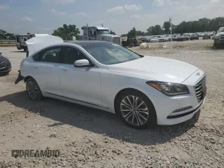 2017 Genesis G80 3.8L with VIN KMHGN4JE4HU177393, listed as a Copart auction lot 60968285 with 74,076 mi miles and Salvage title. Bid and sale history available at DreamBid. Image 4.