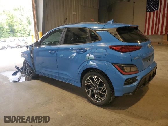 2022 Hyundai Kona N Line with VIN KM8K3CA34NU902544, listed as a Copart auction lot 58210315 with 57,899 mi miles and Salvage title. Bid and sale history available at DreamBid. Image 2.