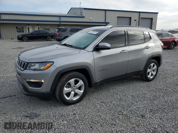 2021 Jeep Compass Latitude with VIN 3C4NJCBB6MT522725, listed as a Copart auction lot 52069125 with 54,008 mi miles and Salvage title. Bid and sale history available at DreamBid. Image 1.