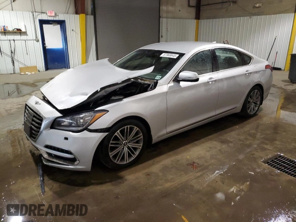 2019 Genesis G80 3.8L with VIN KMTFN4JE8KU309774, listed as a Copart auction lot 87968845 with 32,621 mi miles and Salvage Title. Bid and sale history available at DreamBid. Image 1.