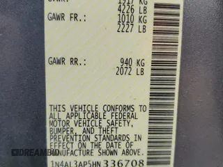 2017 Nissan Altima S z VIN 1N4AL3AP5HN336708, wystawiony jako Copart lot #57409535 z przebiegiem 140 431 mil mil oraz Szkoda całkowita • Salvage title. Historia ofert i sprzedaży dostępna na DreamBid. Obrazek 13.