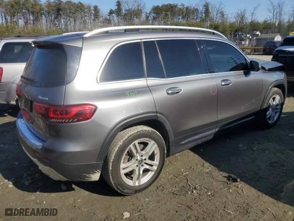 2020 Mercedes-Benz GLB with VIN WDC4M4HB1LW004797, listed as a Copart auction lot 43602195 with 76,949 mi miles and Salvage Title. Bid and sale history available at carsss.com. Image 3.
