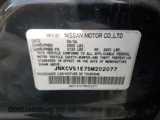 2005 Infiniti G35 with VIN JNKCV51E75M202077, listed as a Copart auction lot 73027434 with 297,743 mi miles and Salvage Title. Bid and sale history available at DreamBid. Image 12.