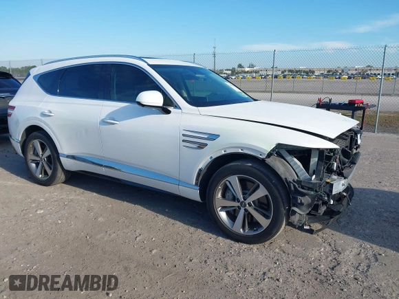2023 Genesis GV80 with VIN KMUHCESCXPU106714, listed as a IAAI auction lot 41899438 with 35,750 mi miles and . Bid and sale history available at DreamBid. Image 1.