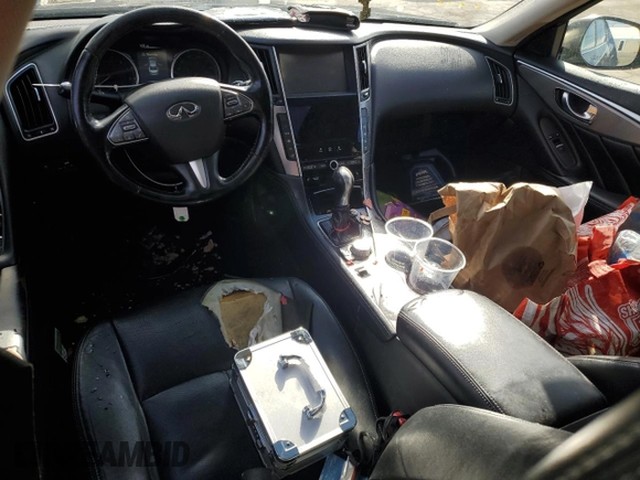 2014 Infiniti Q50 Premium with VIN JN1BV7AR7EM689683, listed as a Copart auction lot 49952785 with 149,848 mi miles and Salvage Title. Bid and sale history available at carsss.com. Image 8.