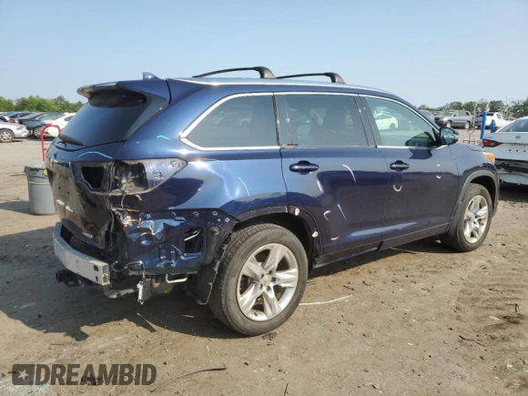2015 Toyota Highlander Limited with VIN 5TDDKRFH5FS151919, listed as a Copart auction lot 59583645 with 105,543 mi miles and Salvage title. Bid and sale history available at DreamBid. Image 3.
