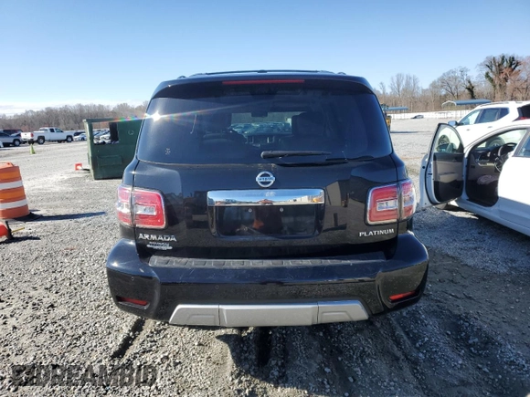 2018 Nissan Armada Platinum with VIN JN8AY2NFXJ9330252, listed as a Copart auction lot 49107385 with 125,596 mi miles and Salvage Title. Bid and sale history available at carsss.com. Image 6.
