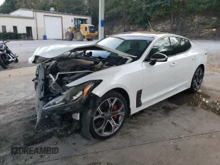 2019 Kia Stinger GT1 with VIN KNAE45LC7K6048234, listed as a Copart auction lot 74092374 with 137,499 mi miles and Salvage Title. Bid and sale history available at carsss.com. Image 1.
