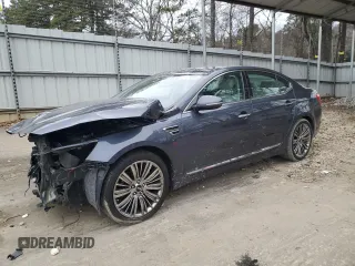 2015 Kia Cadenza Premium with VIN KNALN4D75F5187712, listed as a Copart auction lot 41878935 with 102,016 mi miles and Salvage Title. Bid and sale history available at carsss.com. Image 1.