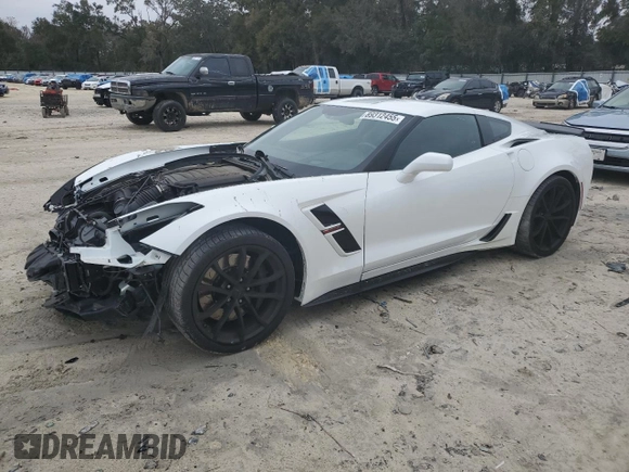2017 Chevrolet Corvette Grand Sport 2LT with VIN 1G1YY2D75H5100245, listed as a Copart auction lot 89312455 with 73,495 mi miles and Salvage Title. Bid and sale history available at carsss.com. Image 1.