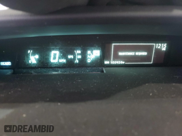 2012 Toyota Prius One with VIN JTDKN3DU7C1590009, listed as a Copart auction lot 57789535 with 105,928 mi miles and Salvage title. Bid and sale history available at DreamBid. Image 9.