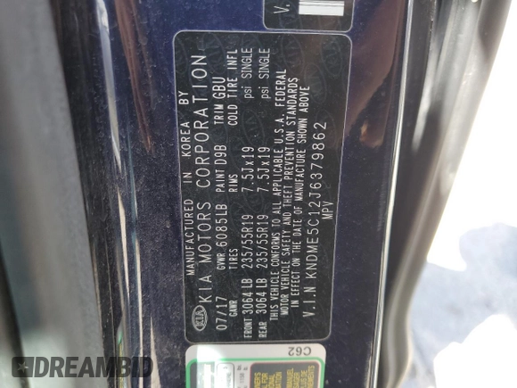 2018 Kia Sedona SX-L with VIN KNDME5C12J6379862, listed as a Copart auction lot 50161965 with 95,799 mi miles and Salvage Title. Bid and sale history available at carsss.com. Image 14.