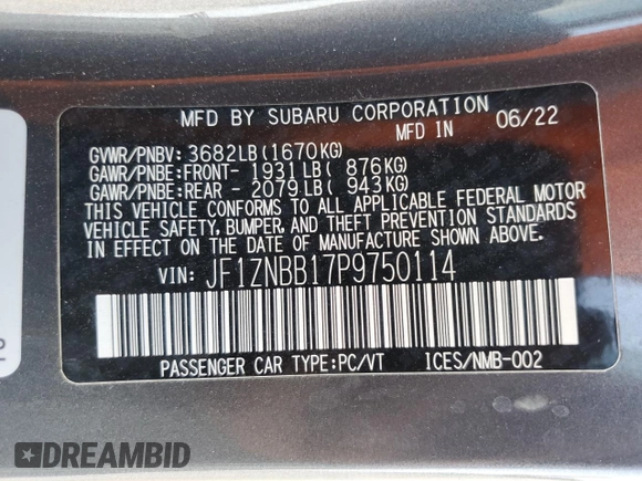 2023 Toyota 86 with VIN JF1ZNBB17P9750114, listed as a Copart auction lot 56693485 with 22,669 mi miles and Salvage title. Bid and sale history available at DreamBid. Image 13.