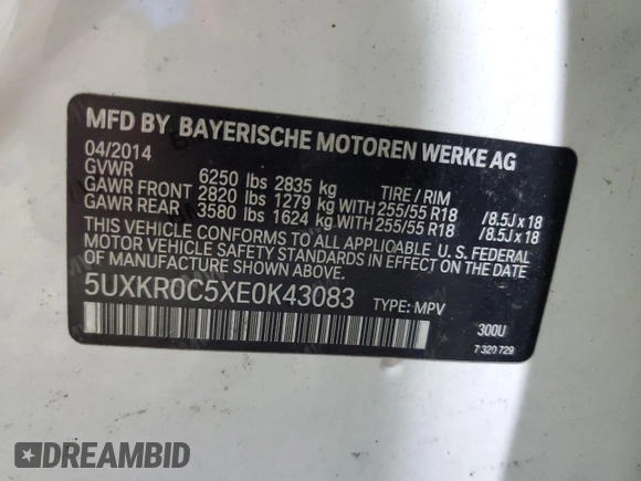 2014 BMW X5 xDrive35i z VIN 5UXKR0C5XE0K43083, wystawiony jako Copart lot #59182445 z przebiegiem 163 171 mil mil oraz Szkoda całkowita • Salvage title. Historia ofert i sprzedaży dostępna na DreamBid. Obrazek 14.
