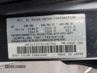 2016 Mazda 6 i Touring with VIN JM1GJ1V51G1483766, listed as a Copart auction lot 47838415 with 119,182 mi miles and Clean Title. Bid and sale history available at carsss.com. Image 13.