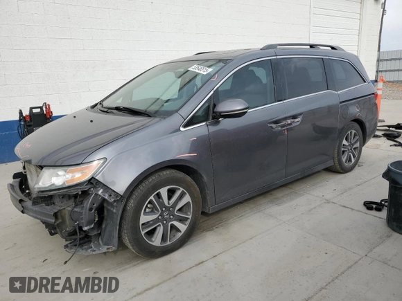 2014 Honda Odyssey Touring z VIN 5FNRL5H91EB121062, wystawiony jako Copart lot #53546515 z przebiegiem 192 136 mil mil oraz Szkoda całkowita • Salvage title. Historia ofert i sprzedaży dostępna na DreamBid. Obrazek 1.