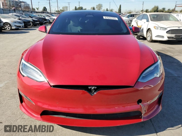 2021 Tesla Model S Plaid с VIN 5YJSA1E69MF446924, выставлен на аукционе Copart как лот 87644725 с пробегом 2 530 миль миль и Списание • Salvage title. История ставок и продаж доступна на DreamBid. Изображение 5.