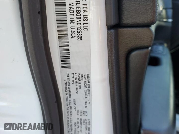 2022 Jeep Grand Cherokee Limited z VIN 1C4RJEBG0NC125825, wystawiony jako Copart lot #42167615 z przebiegiem 65 214 mil mil oraz Szkoda całkowita • Salvage title. Historia ofert i sprzedaży dostępna na DreamBid. Obrazek 16.