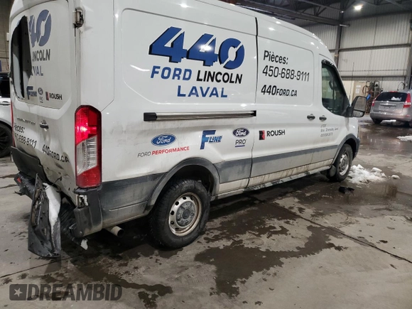 2021 Ford Transit Cargo with VIN 1FTBR1C81MKA62328, listed as a Copart auction lot 44894585 with 75,951 mi miles and Salvage Title. Bid and sale history available at DreamBid. Image 3.