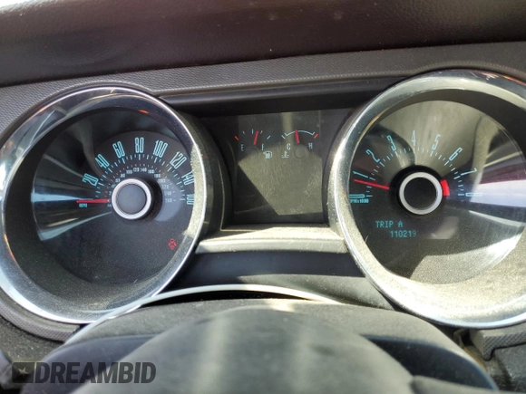 2013 Ford Mustang V6 with VIN 1ZVBP8EM2D5203895, listed as a Copart auction lot 55858695 with 110,219 mi miles and Salvage title. Bid and sale history available at DreamBid. Image 9.