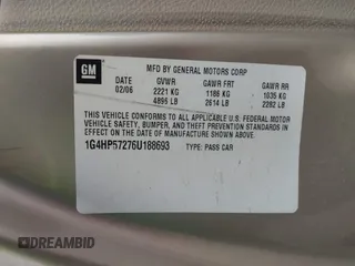 2006 Buick Lucerne CX with VIN 1G4HP57276U188693, listed as a IAAI auction lot 42014400 with 235,473 mi miles and . Bid and sale history available at DreamBid. Image 9.