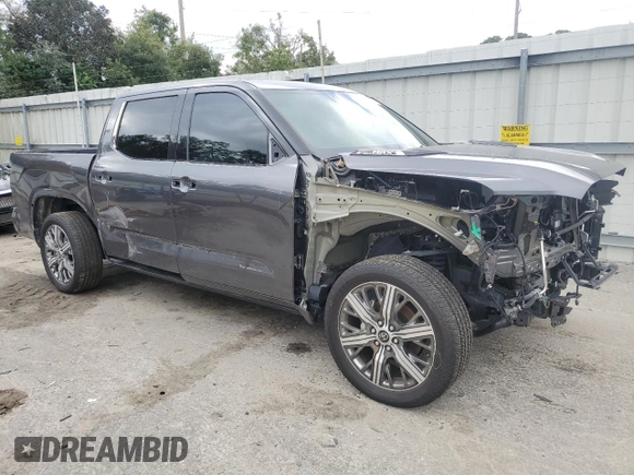 2023 Toyota Tundra Capstone Hybrid with VIN 5TFVC5DBXPX028881, listed as a Copart auction lot 80079964 with 12,565 mi miles and Salvage title. Bid and sale history available at DreamBid. Image 4.