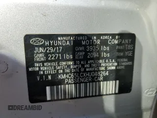 2017 Hyundai Ioniq Blue z VIN KMHC65LCXHU048264, wystawiony jako Copart lot #55485165 z przebiegiem Nie podano mil oraz Szkoda całkowita • Salvage title. Historia ofert i sprzedaży dostępna na DreamBid. Obrazek 13.